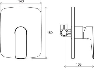 Смеситель Ravak Classic-CL 062.00 X070087 для душа с внутренней частью